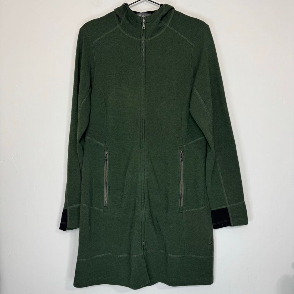 Ibex Long Full Zip Hooded Merino Wool Jacket M